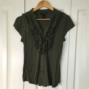 Gray Willi Smith Short-Sleeve Top Size L